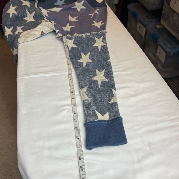 Free People Rare Stars Stripes Pullover 
oversized patriotic sweater Red ZipperS - Picture 10 of 10